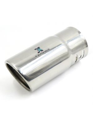 Universal Fits Car Stainless Steel Chrome Round Exhaust Tail Muffler Tip Pipe Fit Diameter 1 1/4" to 2"