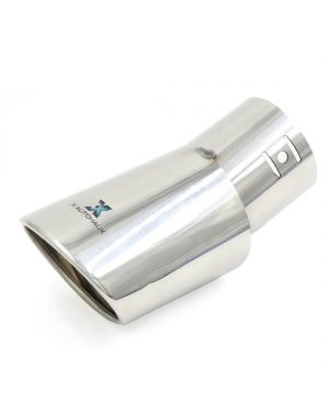 Universal Fits Car Stainless Steel Chrome Curved Exhaust Tail Muffler Tip Pipe Fit Diameter 1 1/4" to 2"