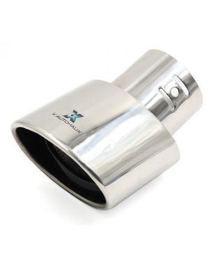  Universal Car Stainless Steel Chrome Curved Exhaust Tail Muffler Tip Pipe Fit Diameter 1 1/4" to 2"