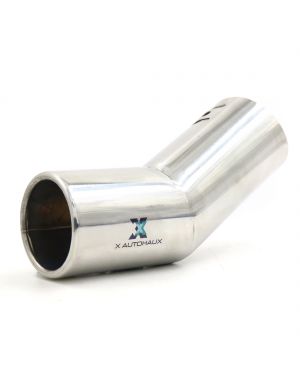 Universal Fits Car Stainless Steel Chrome Curved Exhaust Tail Muffler Tip Pipe Fit Diameter 3/5" to 1 1/2"